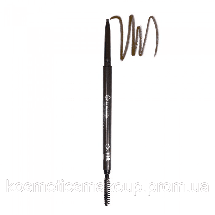 Олівець для брів механічний ультратонкий із щіточкою Bogenia BG504 004 Brown