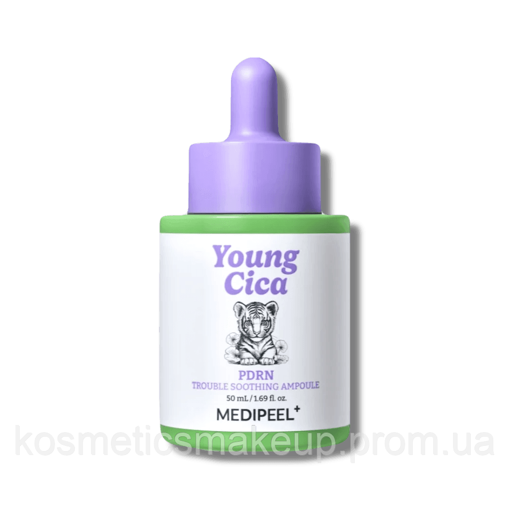 Заспокійлива ампульна сироватка для чутливої та проблемної шкіри Medipeel Young Cica PDRN Trouble Soothing Ampoule 50 ml