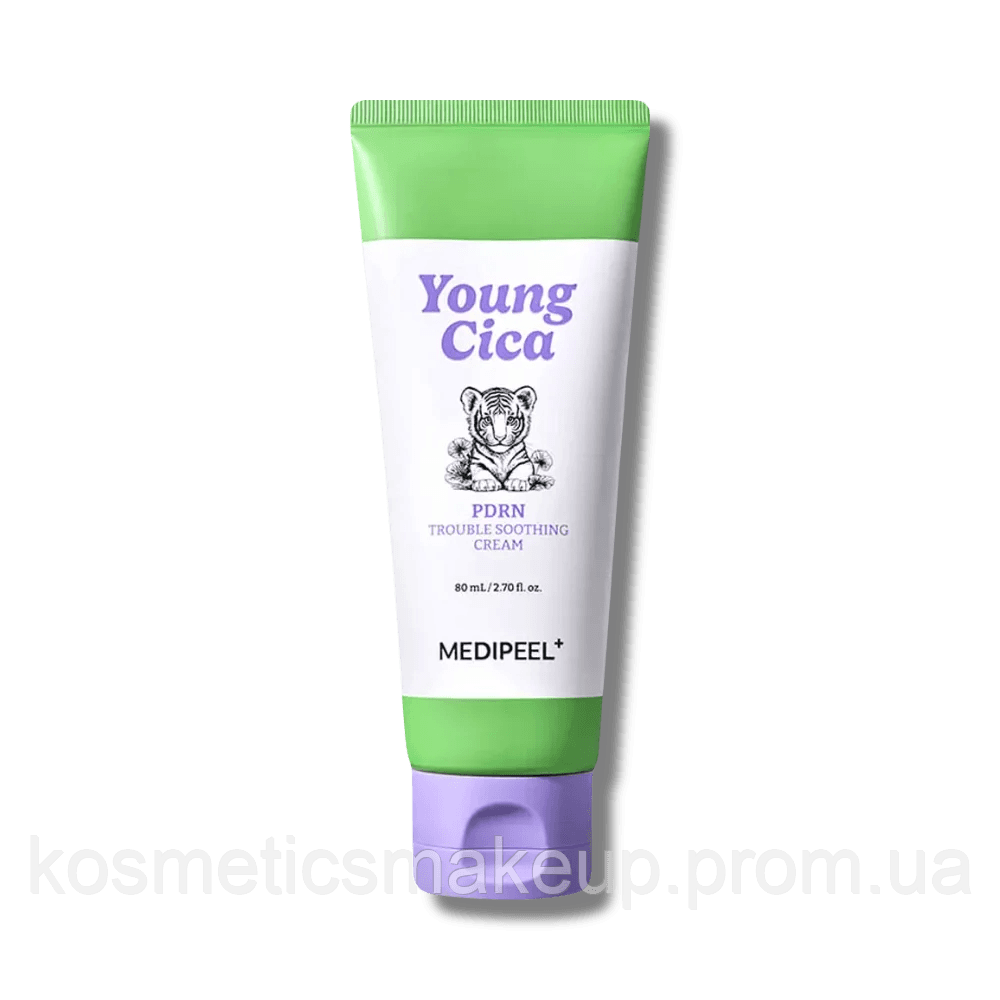 Заспокійливий крем для чутливої та проблемної шкіри Medipeel Young Cica PDRN Trouble Soothing Cream 80 мл